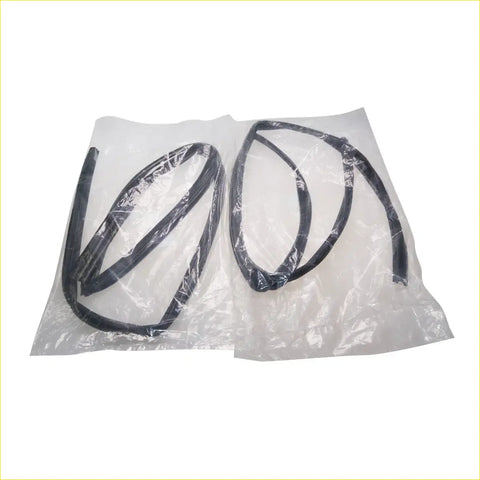Black rubber weatherstripping seals in a clear bag for window glass run channel set Mitsubishi Triton L200 Strada