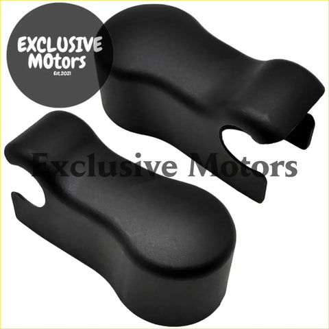 Black plastic motorcycle handlebar grips with smooth contoured design for holden commodore windscreen wiper arm covers