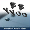 Black plastic windshield washer nozzles with y-shaped hoses and rubber rings for toyota 4wd ute offroad models 2010-2015