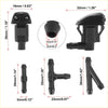 Black plastic windshield washer nozzles kit with adapter set in various sizes for Toyota Sienna Solara Tacoma models