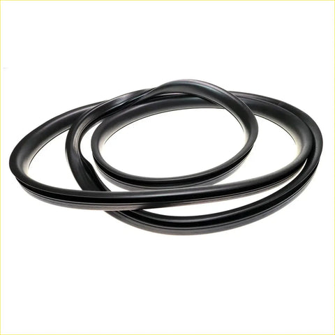Black rubber windshield weatherstrips set coiled in a circular pattern for isuzu faster kb bedford kb chevrolet