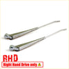 Chrome finished metal wiper arms for right-hand drive nissan datsun 520 521 ute 1965-1972 shown from back side