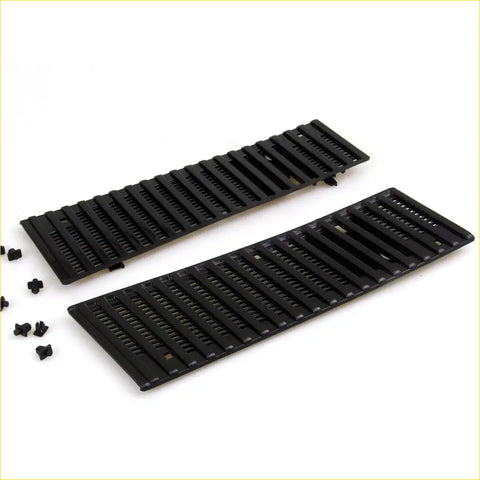 Black plastic textured slotted rifle handguard rails with wiper cowl grille for nissan datsun navara d21 1985-1998
