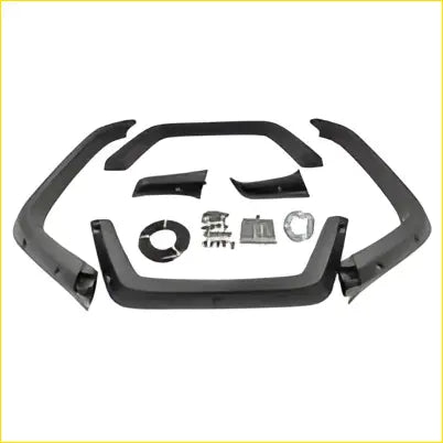 Black rubber door weatherstripping kit with molded edges and pre-cut tabs for toyota landcruiser fender flares