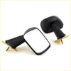 Black plastic side view mirrors with gold mounting brackets for toyota hilux 1972-1988 fender mirror set