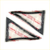 Black triangular plastic wall brackets packaged in clear plastic with red branding for datsun nissan 620 ute seals