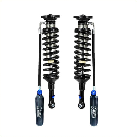 Black and silver coilover shocks with blue adjustment knobs branded xtreme for xgg pro xl lift kit toyota landcruiser 200 series